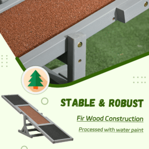 PawHut Wooden Pet Seesaw for Big Dogs PawHut Wooden Seesaw for Big Dogs - Image 3 of 8