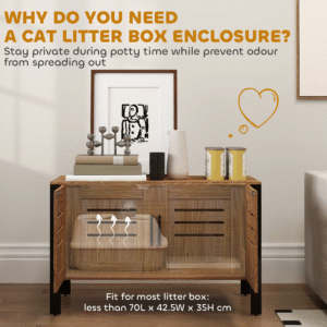 PawHut Cat Litter Box Enclosure w/ Tall Legs - Image 4 of 7