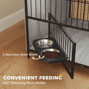 PawHut Dog Crate Furniture Grey - Image 4 of 7