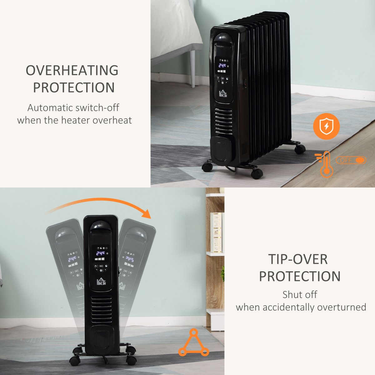 Homcom 2720W Digital Oil Filled Radiator – Image 3 of 8 Homcom 2720W Digital Oil Filled Radiator - Image 3 of 8