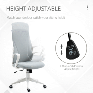 Vinsetto Office Chair Height Adjustable High-Back Vinsetto High-Back Home Office Chair Grey - Image 3 of 8