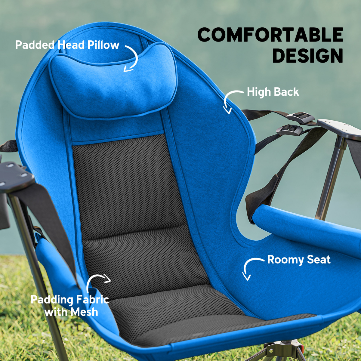 Outsunny 2pc Hammock Camping Chair Set – Image 4 of 8 Outsunny 2pc Hammock Camping Chair Set - Image 4 of 8