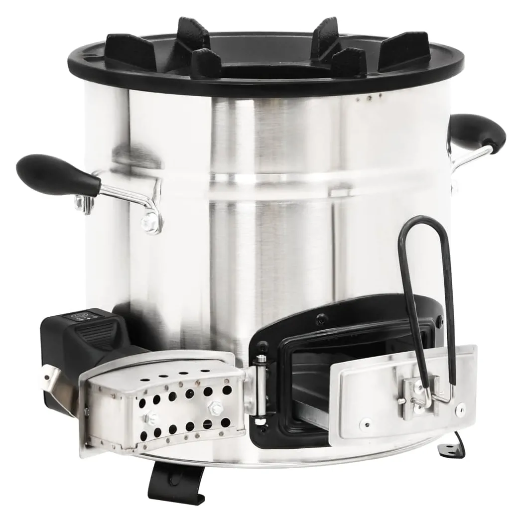 vidaXL Wood Stove w/ USB Fan S/Steel – Image 4 of 5 vidaXL Wood Stove w/ USB Fan S/Steel - Image 4 of 5