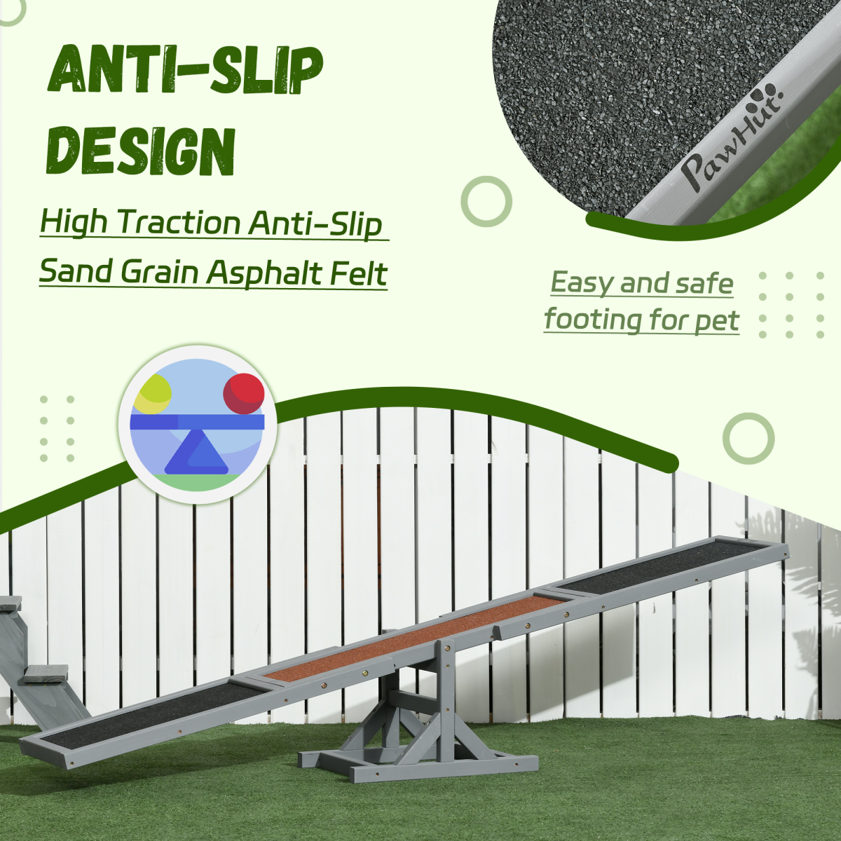 PawHut Wooden Seesaw for Big Dogs – Image 4 of 8 PawHut Wooden Seesaw for Big Dogs - Image 4 of 8