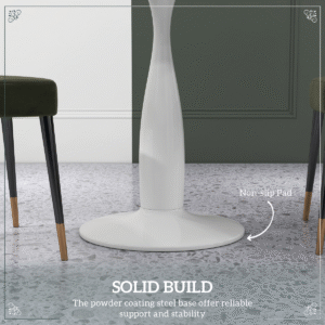 Homcom Round Dining Table w/ Steel Base - Image 4 of 8