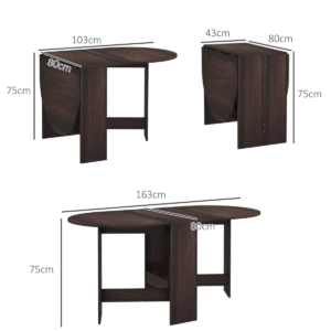 Homcom Oval Drop Leaf Kitchen Table - Image 5 of 7