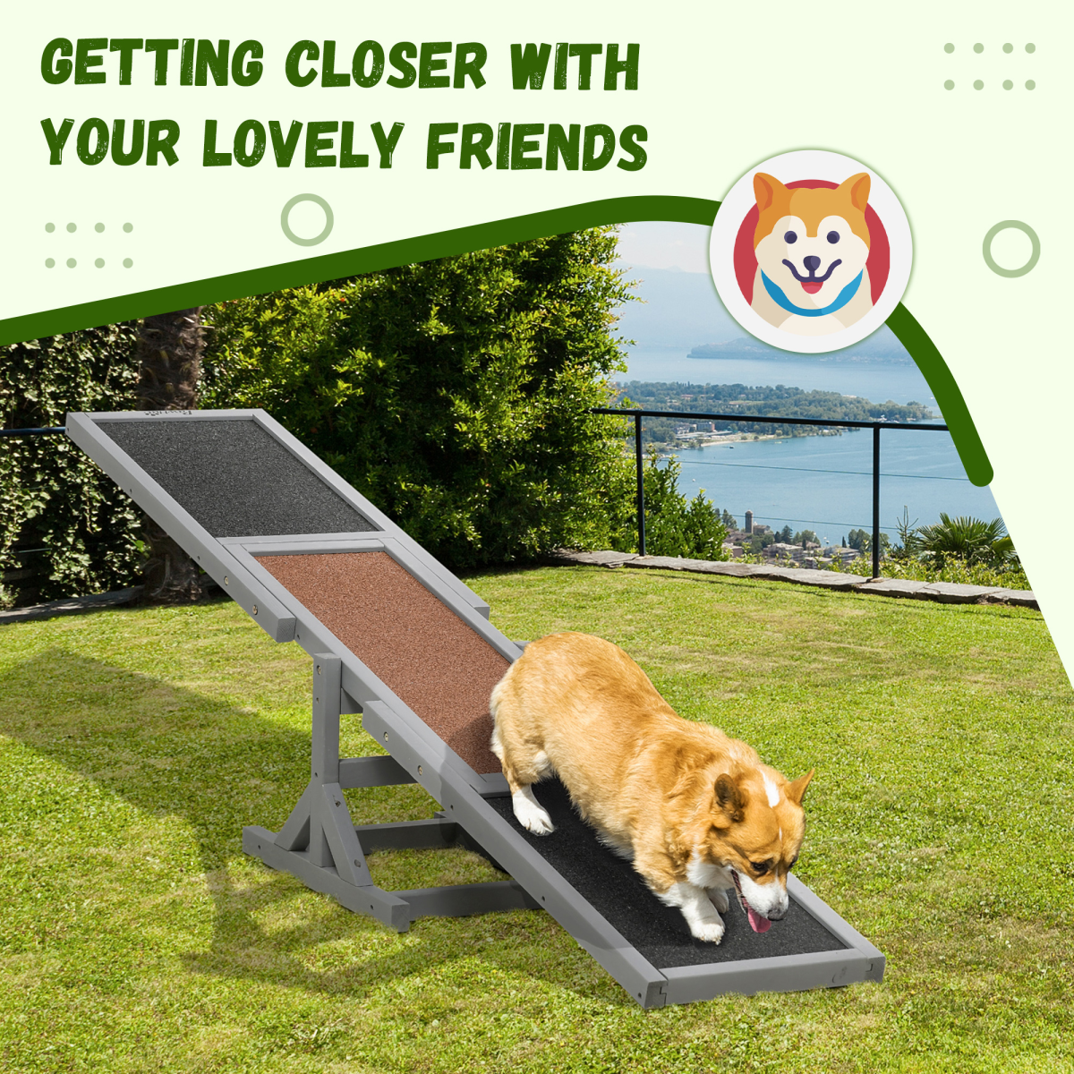 PawHut Wooden Seesaw for Big Dogs – Image 5 of 8 PawHut Wooden Seesaw for Big Dogs - Image 5 of 8