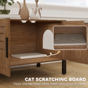 PawHut Cat Litter Box Enclosure w/ Tall Legs - Image 6 of 7