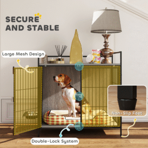 PawHut Dog Crate Furniture Grey - Image 6 of 7