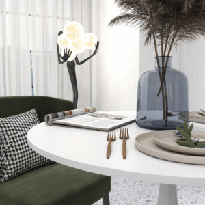 Homcom Round Dining Table w/ Steel Base - Image 5 of 8