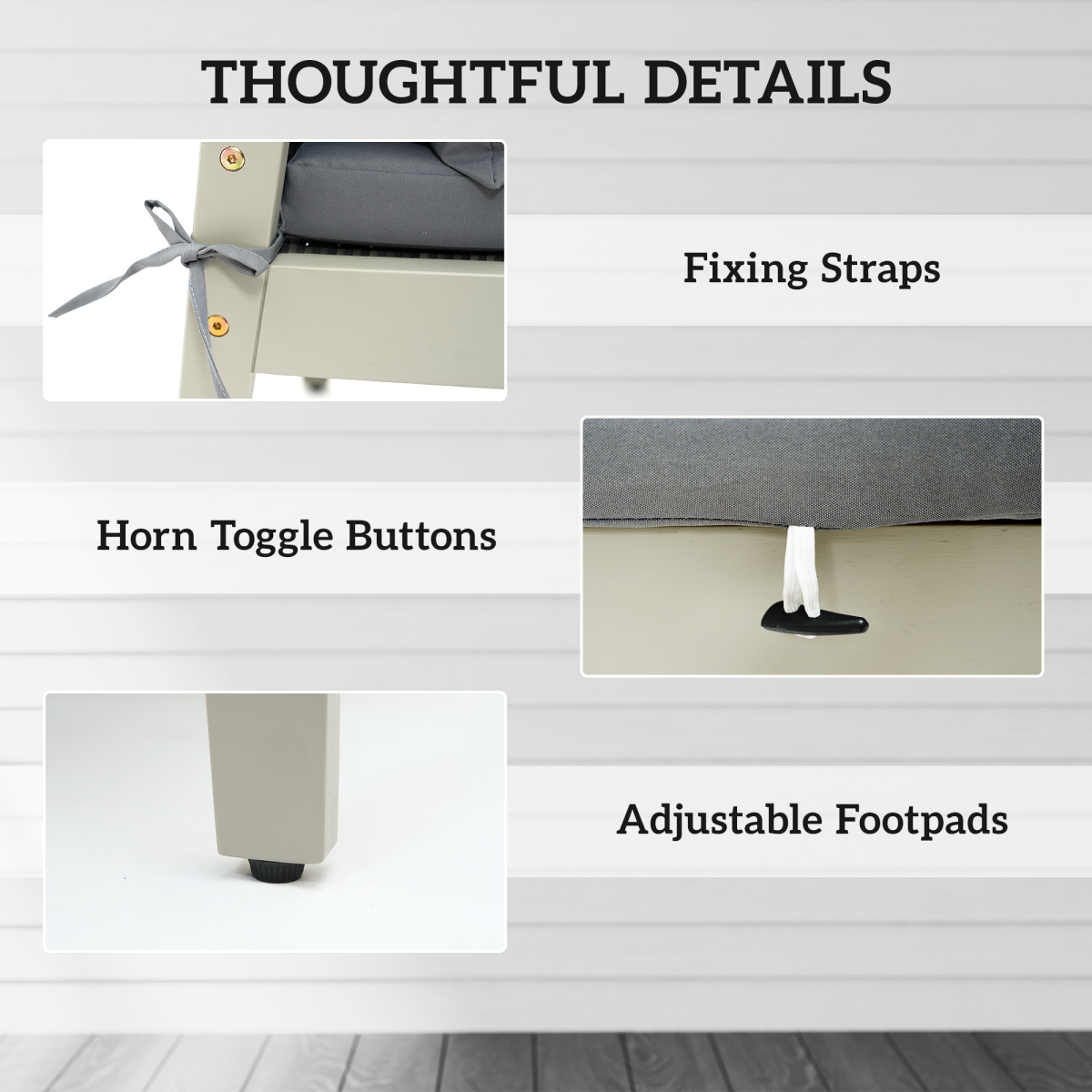 Outsunny 5pc Rattan Patio set w/ Wood Top – Image 7 of 7 Outsunny 5pc Rattan Patio set w/ Wood Top - Image 7 of 7