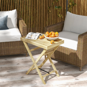 Outsunny Wooden Outdoor Table Natural - Image 6 of 8