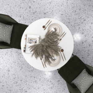 Homcom Round Dining Table w/ Steel Base - Image 7 of 8