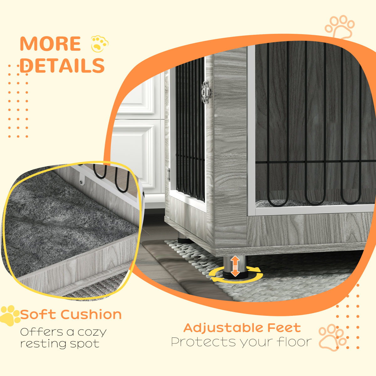 PawHut Dog Crate Furniture Double Door – Image 7 of 8 PawHut Dog Crate Furniture Double Door - Image 7 of 8