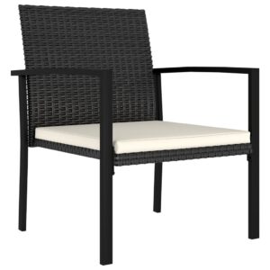 vidaXL 4pc Garden Dining Chairs Rattan w/ Armrests - Image 2 of 5