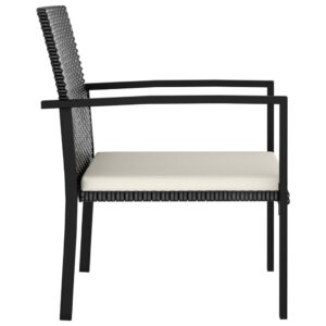 vidaXL 4pc Garden Dining Chairs Rattan w/ Armrests - Image 3 of 5