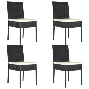 vidaXL 4pc Garden Dining Chairs Rattan - Image 1 of 5