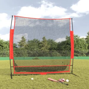 vidaXL Portable Baseball Net, Black & Red - Image 1 of 5
