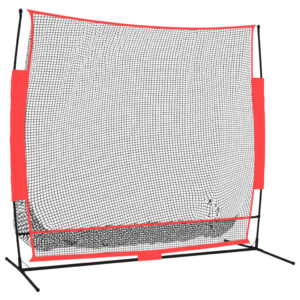 vidaXL Portable Baseball Net, Black & Red - Image 2 of 5