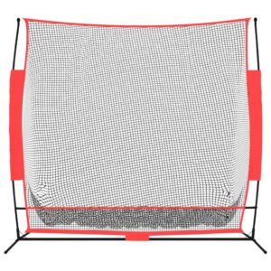vidaXL Portable Baseball Net, Black & Red - Image 3 of 5