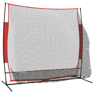 vidaXL Portable Baseball Net, Black & Red - Image 5 of 5