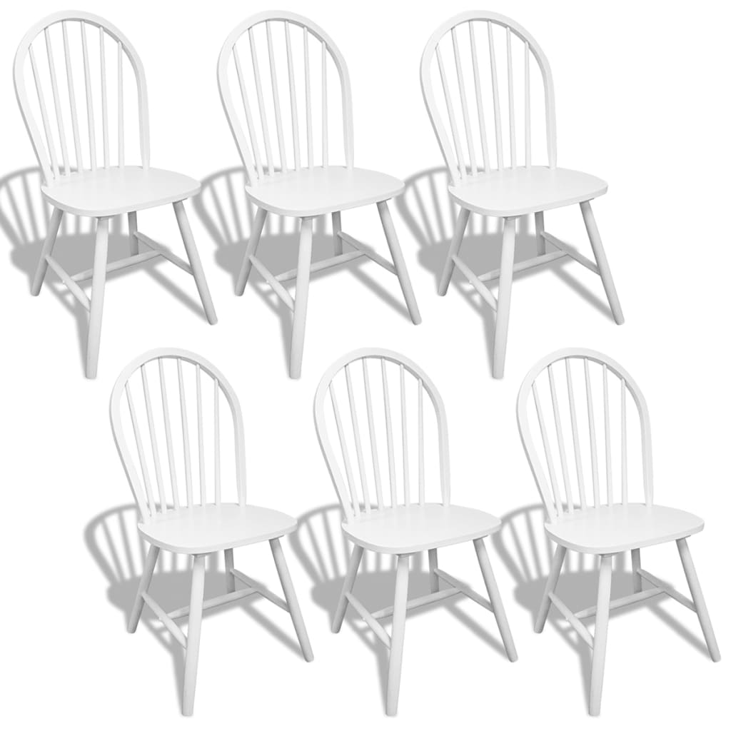 vidaXL Dining Chairs White Rubber Wood – Image 2 of 5 vidaXL Dining Chairs White Rubber Wood - Image 2 of 5