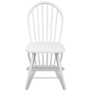 vidaXL Dining Chairs White Rubber Wood vidaXL Dining Chairs White Rubber Wood - Image 3 of 5