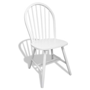 vidaXL Dining Chairs White Rubber Wood vidaXL Dining Chairs White Rubber Wood - Image 4 of 5