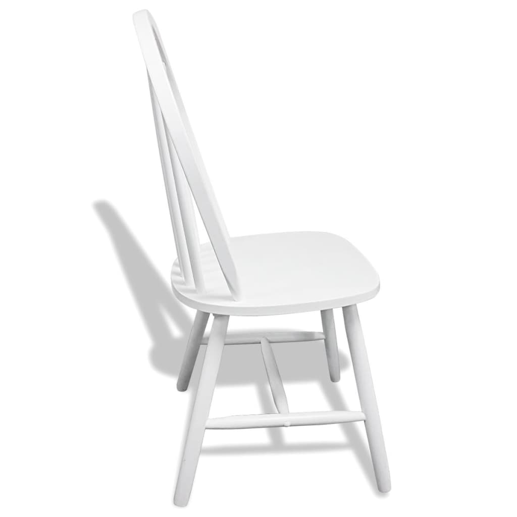 vidaXL Dining Chairs White Rubber Wood – Image 5 of 5 vidaXL Dining Chairs White Rubber Wood - Image 5 of 5