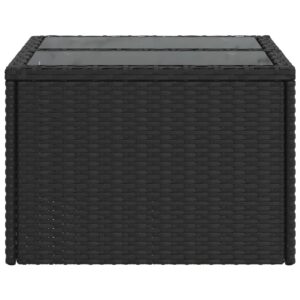 vidaXL Garden Table with Glass Top vidaXL Garden Table w/ Glass Top - Image 5 of 5