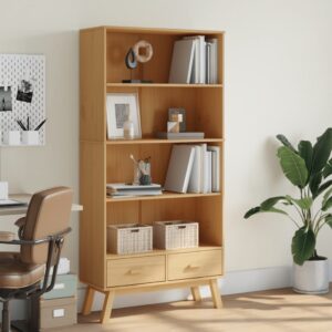vidaXL Bookcase 4-Tier Solid Pine Wood - Image 3 of 5