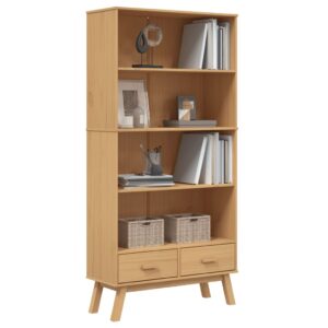 vidaXL Bookcase 4-Tier Solid Pine Wood - Image 4 of 5