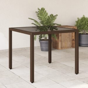 vidaXL Garden Table with Glass Top