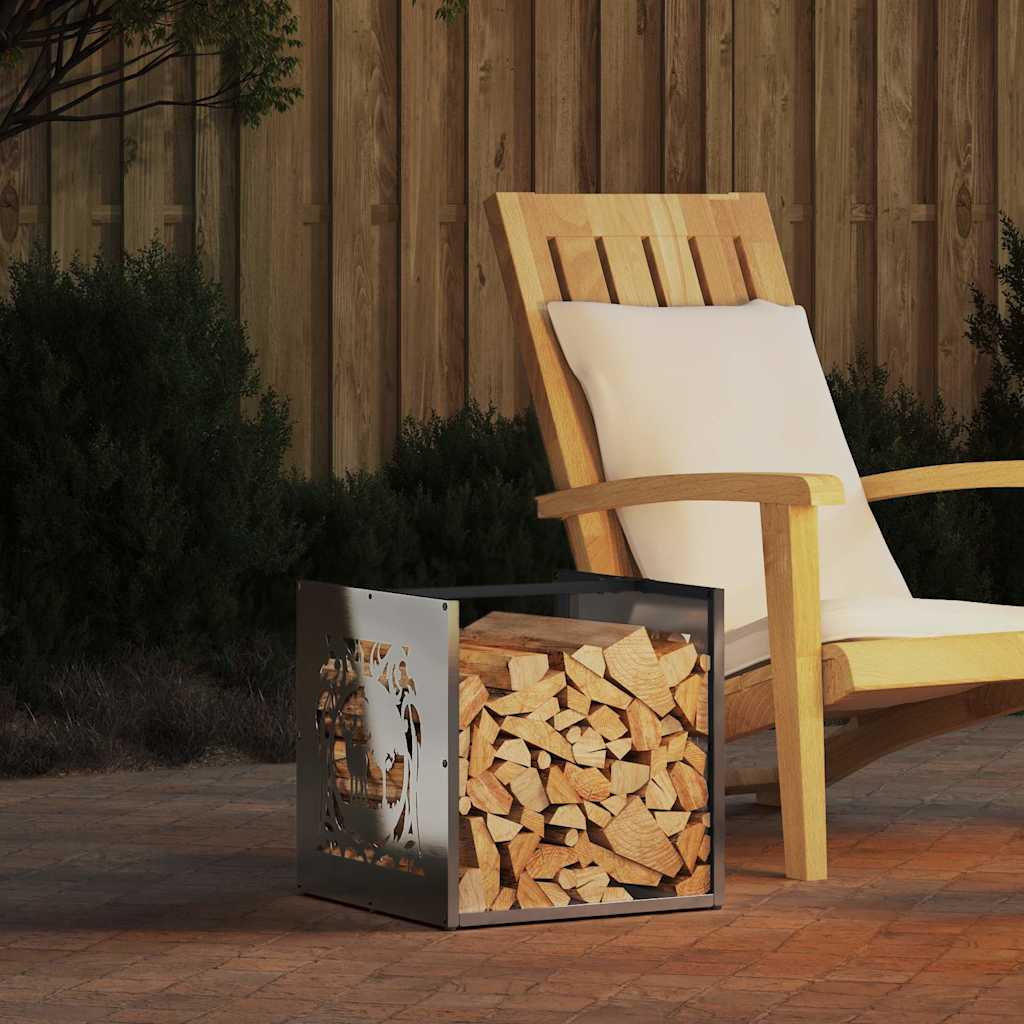 vidaXL Firewood Rack 40x40x40cm S/Steel - Image 1 of 5 vidaXL Firewood Rack 40x40x40cm S/Steel - Image 1 of 5