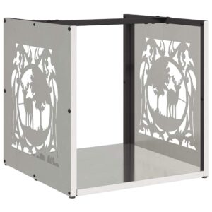 vidaXL Firewood Rack 40x40x40cm S/Steel vidaXL Firewood Rack 40x40x40cm S/Steel - Image 2 of 5