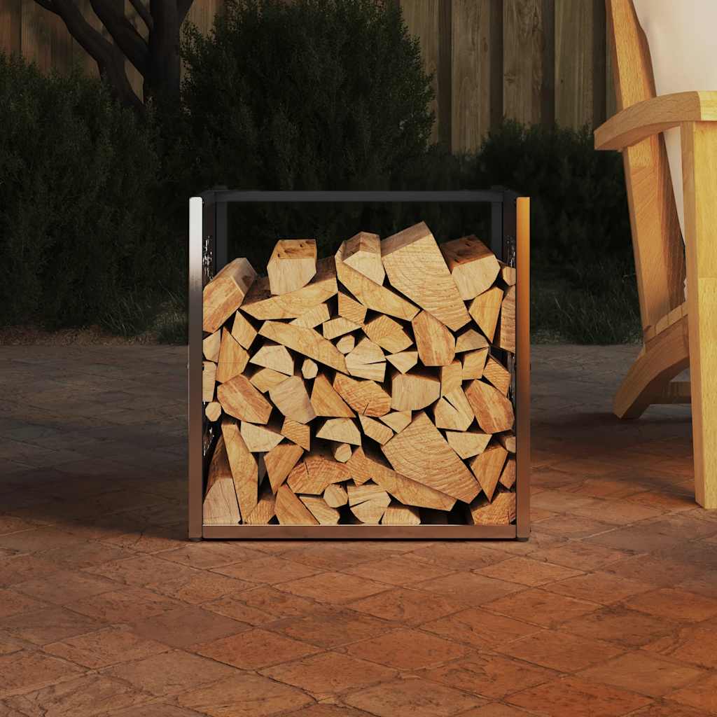 vidaXL Firewood Rack 40x40x40cm S/Steel – Image 3 of 5 vidaXL Firewood Rack 40x40x40cm S/Steel - Image 3 of 5