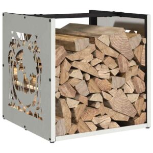 vidaXL Firewood Rack 40x40x40cm S/Steel vidaXL Firewood Rack 40x40x40cm S/Steel - Image 4 of 5