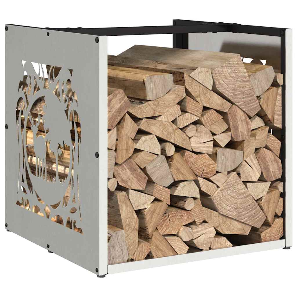 vidaXL Firewood Rack 40x40x40cm S/Steel – Image 4 of 5 vidaXL Firewood Rack 40x40x40cm S/Steel - Image 4 of 5