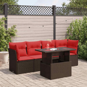 vidaXL 5 Piece Garden Sofa Set w/ Cushions - Image 1 of 5