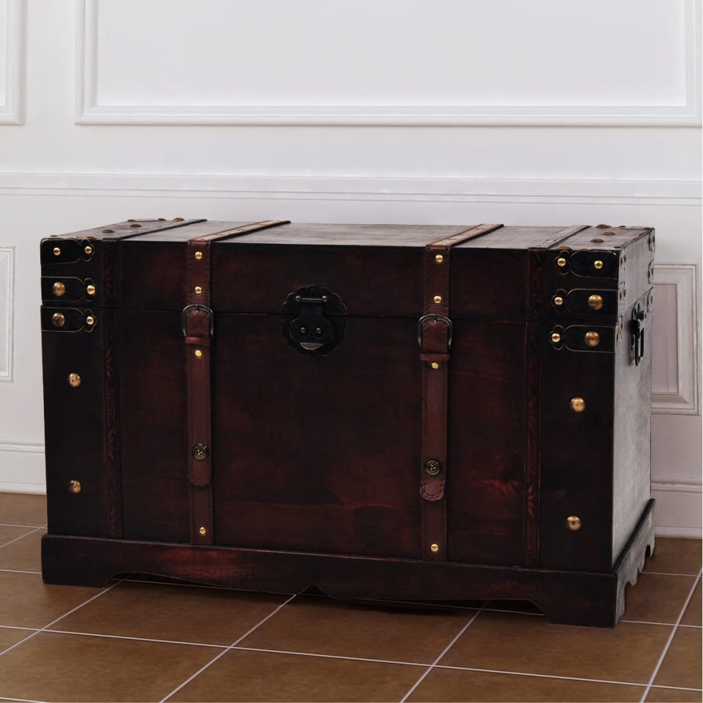 vidaXL Vintage Treasure Chest Wood 66x38x40cm – Image 5 of 5 vidaXL Vintage Treasure Chest Wood 66x38x40cm - Image 5 of 5