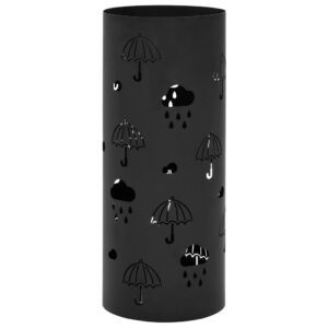 vidaXL Umbrella Stand Steel Black - Image 1 of 5