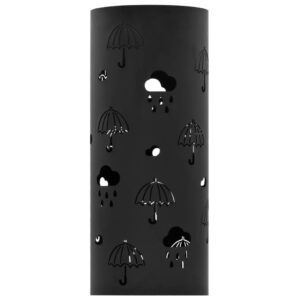 vidaXL Umbrella Stand Steel Black - Image 2 of 5