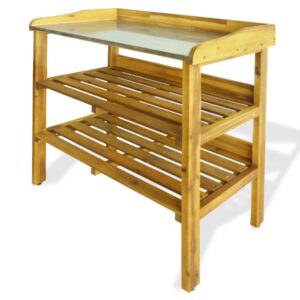 vidaXL Potting Bench w/ 2 Shelves - Image 1 of 5