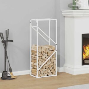 vidaXL Large Capacity Firewood Rack, 40 x 25 x 100cm, White - Image 1 of 1