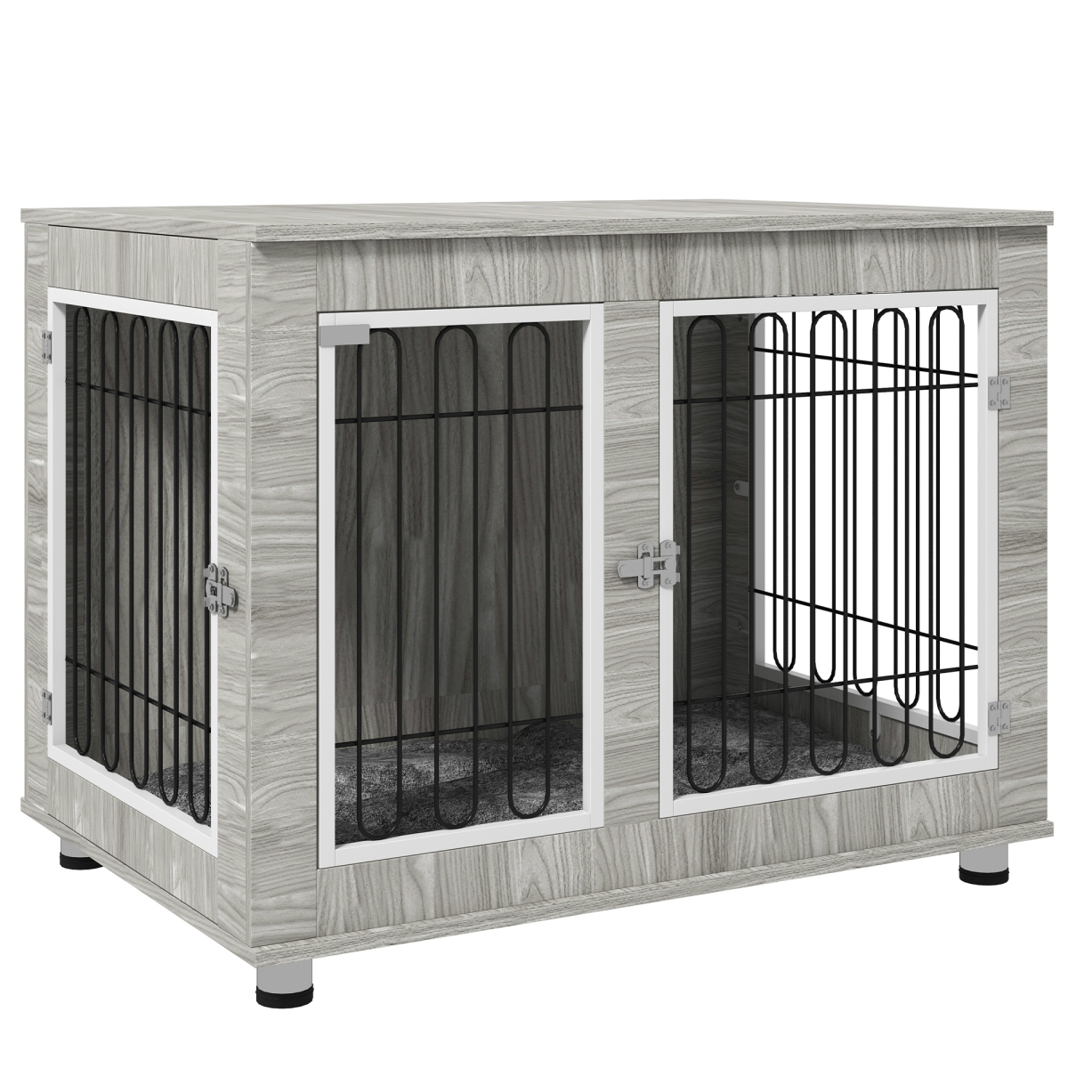 PawHut Dog Crate Furniture Double Door – Image 8 of 8 PawHut Dog Crate Furniture Double Door - Image 8 of 8