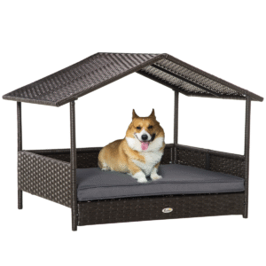PawHut Rattan Pet Bed with Soft Cushion PawHut Rattan Dog Bed w/ Soft Cushion - Image 8 of 8
