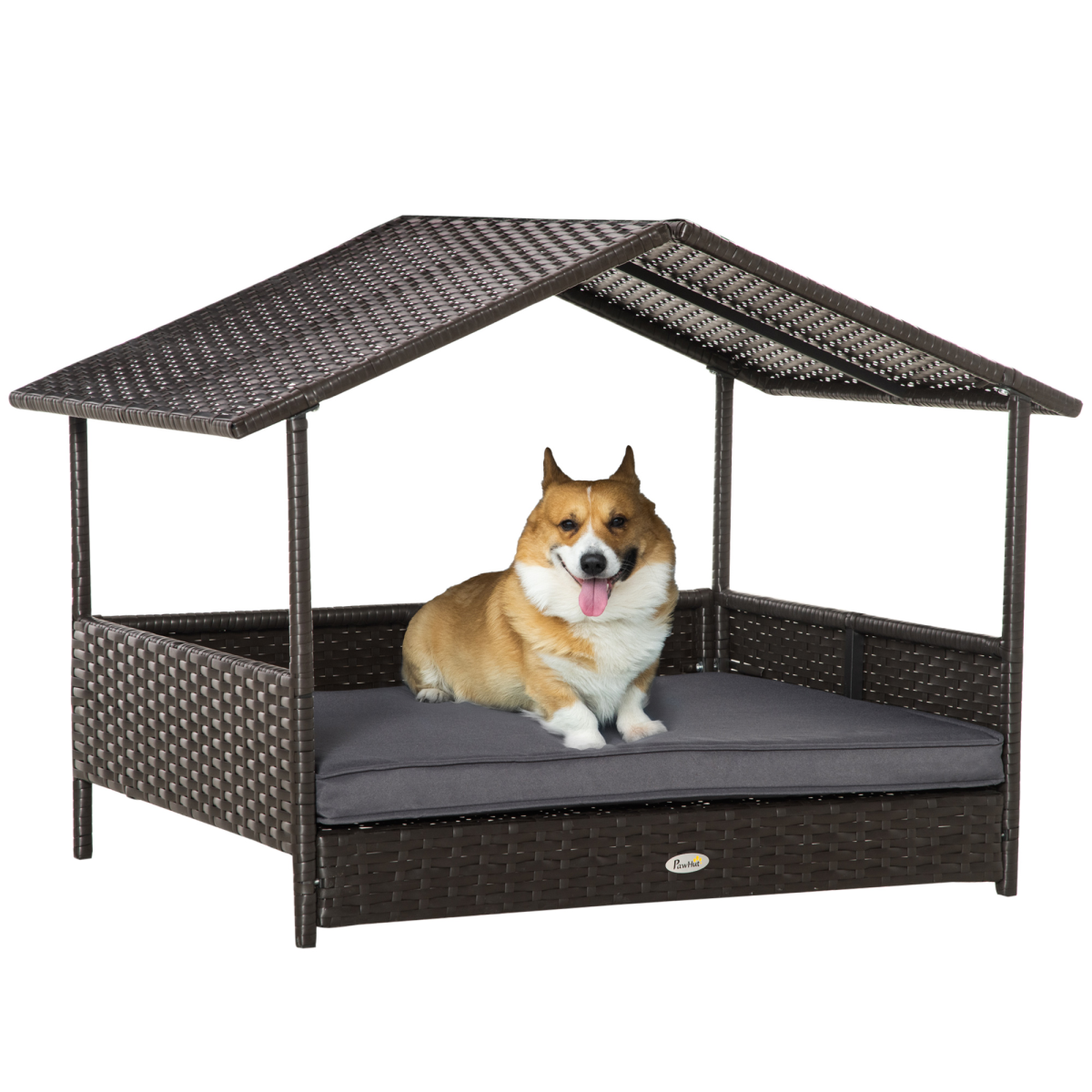 PawHut Rattan Dog Bed w/ Soft Cushion – Image 8 of 8 PawHut Rattan Dog Bed w/ Soft Cushion - Image 8 of 8