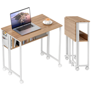 Homcom Foldable Computer Desk on Wheels - Image 2 of 7