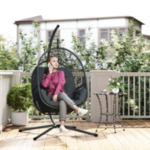 Outsunny Hanging Egg Chair w/ Stand - Image 1 of 7