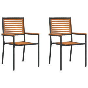 vidaXL 2pc Garden Stacking Chairs vidaXL 2pc Garden Stacking Chairs - Image 2 of 5